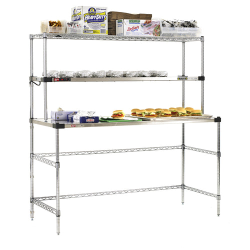 Metro EZHS60W-KIT Super Erecta® Hot Stainless Steel Prep Tables