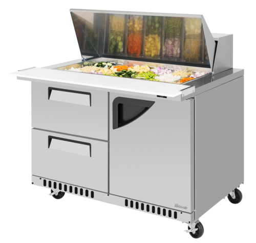 Turbo Air TST-48SD-18-D2R(L)-FB-N Super Deluxe Refrigerated Prep Tables