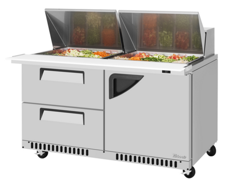 Turbo Air TST-60SD-24-D2R(L)-FB-N Super Deluxe Refrigerated Prep Tables