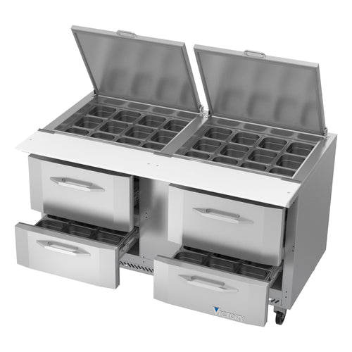 Victory Refrigeration VSPD60HC-24B-4 UltraSpec™ Refrigerated Prep Tables