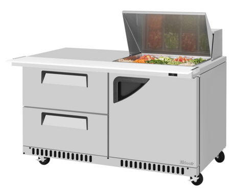 Turbo Air TST-60SD-12M-D2R(L)-FB-N(-LW) Super Deluxe Refrigerated Prep Tables