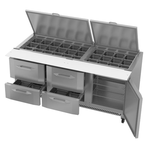 Victory Refrigeration VSPD72HC-30B-4 UltraSpec™ Refrigerated Prep Tables