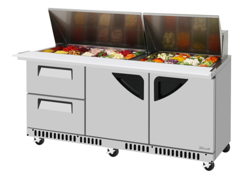 Turbo Air TST-72SD-30-D2LR-FB-N Super Deluxe Refrigerated Prep Tables