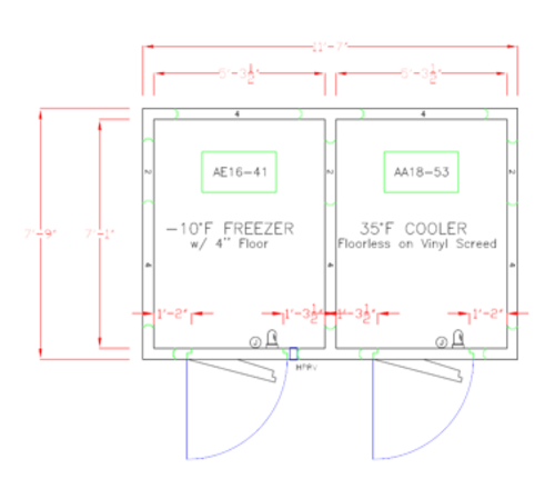 American Panel Corporation 8X12-O Walk In Combination Cooler Freezer, Remote