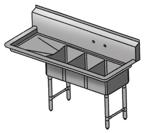 Klinger's Trading CON3DL Compartment Sinks