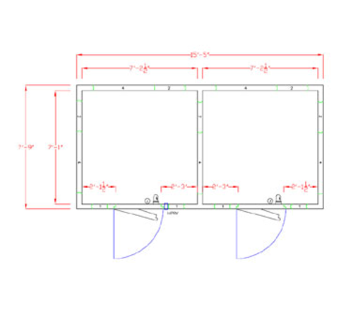 American Panel Corporation 8X16-I Walk In Combination Cooler Freezer, Self-Contained