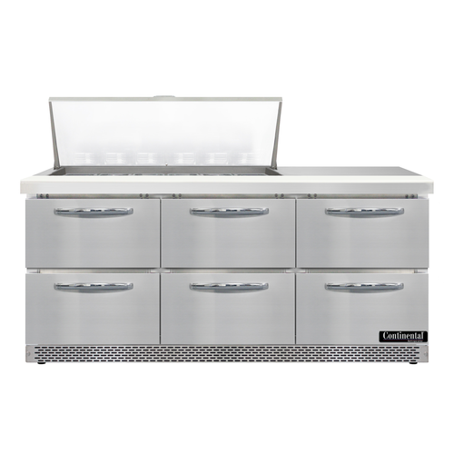 Continental Refrigerator D72N18M-FB-D Designer Line Refrigerated Prep Tables