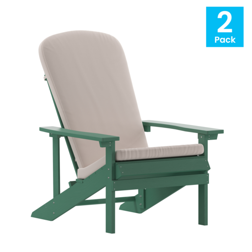 Flash Furniture 2-JJ-C14501-CSNCR-GRN-GG Chair, Adirondack