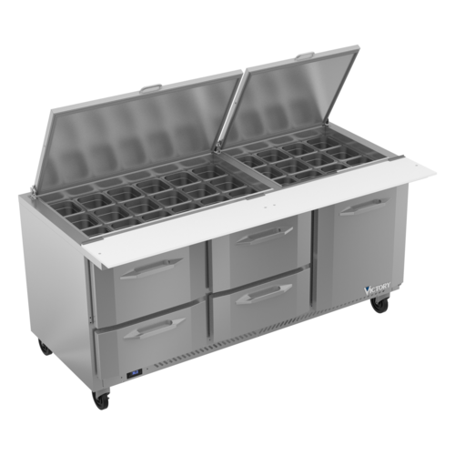 Victory Refrigeration VSPD72HC-30B-4 UltraSpec™ Refrigerated Prep Tables