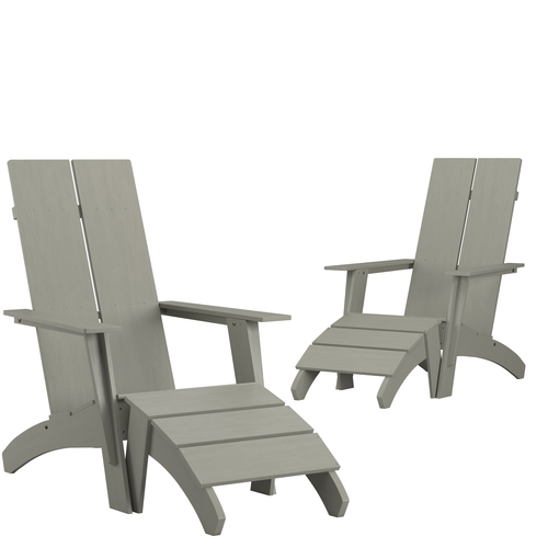 Flash Furniture 2-JJ-C14509-14309-GY-GG Chair, Adirondack