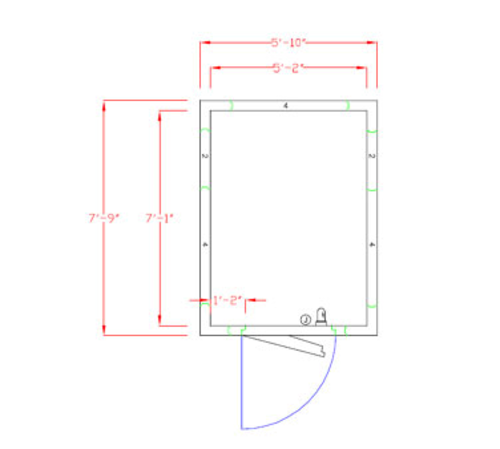 American Panel Corporation 6X8C-I Walk In Cooler, Modular, Self-Contained