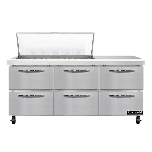 Continental Refrigerator SW72N18M-D Mighty Top Refrigerated Prep Tables