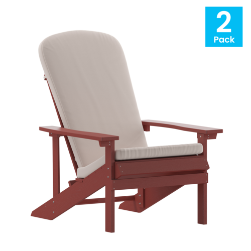 Flash Furniture 2-JJ-C14501-CSNCR-RED-GG Chair, Adirondack