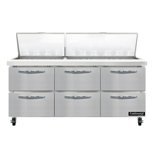 Continental Refrigerator SW72N30M-D Mighty Top Refrigerated Prep Tables