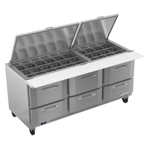 Victory Refrigeration VSPD72HC-30B-6 UltraSpec™ Refrigerated Prep Tables