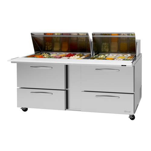 Turbo Air PST-72-30-D4-N-SL PRO Refrigerated Prep Tables