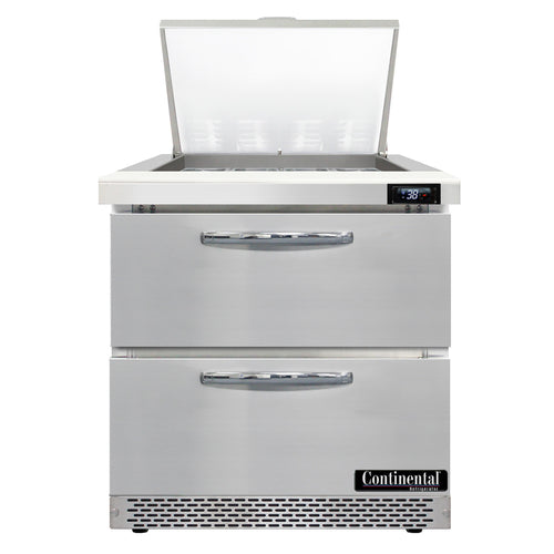 Continental Refrigerator D32N12M-FB-D Designer Line Refrigerated Prep Tables