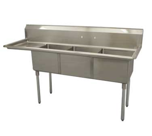 Serv-Ware D3CWP1818L-18 Compartment Sinks