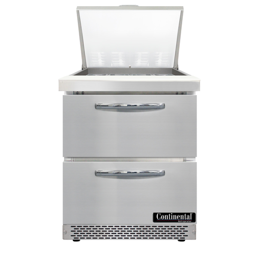 Continental Refrigerator D27N12M-FB-D Designer Line Refrigerated Prep Tables