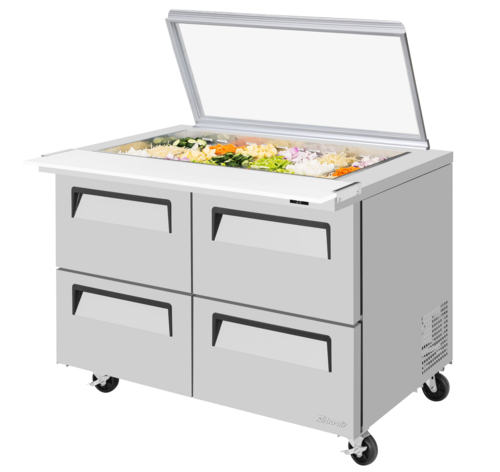 Turbo Air TST-48SD-18-D4-N-GL Super Deluxe Refrigerated Prep Tables