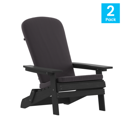 Flash Furniture 2-JJ-C14505-CSNGY-BLK-GG Chair, Adirondack