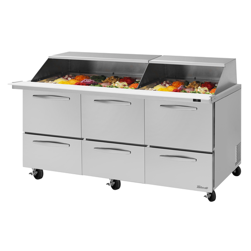 Turbo Air PST-72-30-D6-N-SL PRO Refrigerated Prep Tables