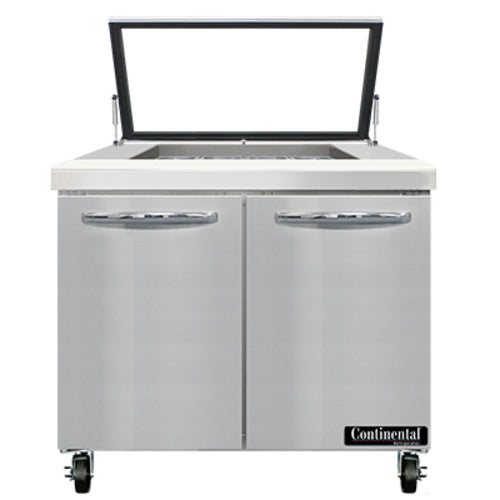 Continental Refrigerator SW36N12M-HGL Mighty Top Refrigerated Prep Tables