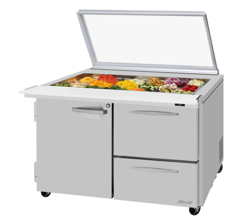 Turbo Air PST-48-18-D2R(L)-N-GL PRO Refrigerated Prep Tables