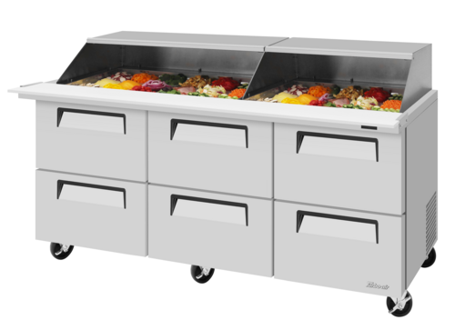 Turbo Air TST-72SD-30-D6-N-SL Super Deluxe Refrigerated Prep Tables