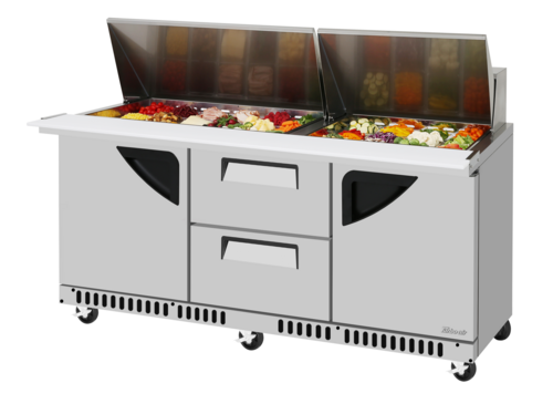 Turbo Air TST-72SD-30-LD2R-FB-N Super Deluxe Refrigerated Prep Tables