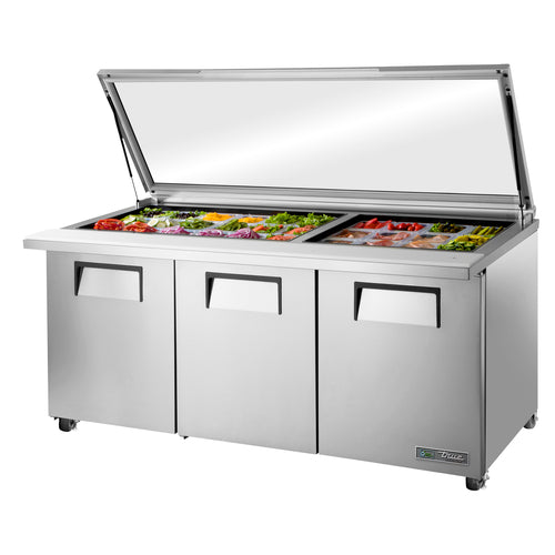 True Mfg. - General Foodservice TSSU-72-30M-B-ST-FGLID-HC Refrigerated Prep Tables