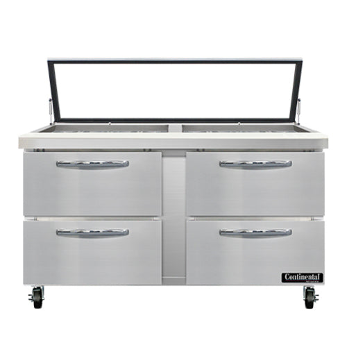 Continental Refrigerator SW60N24M-HGL-D Mighty Top Refrigerated Prep Tables