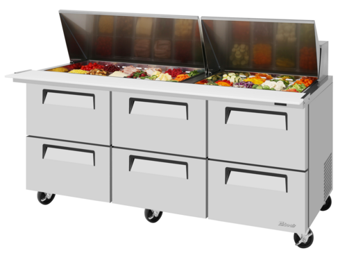 Turbo Air TST-72SD-30-D6-N Super Deluxe Refrigerated Prep Tables