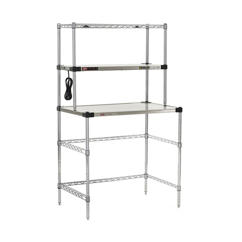 Metro EZHS36W-KIT Super Erecta® Hot Stainless Steel Prep Tables